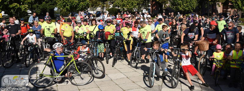 rowerzyści biorący udział w Choszczeńskim Dniu bez Samochodu 2019