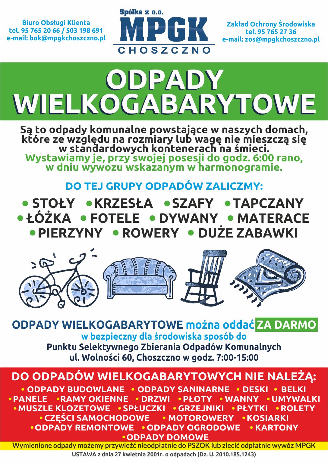 plakat odpady wielkogabartyowe