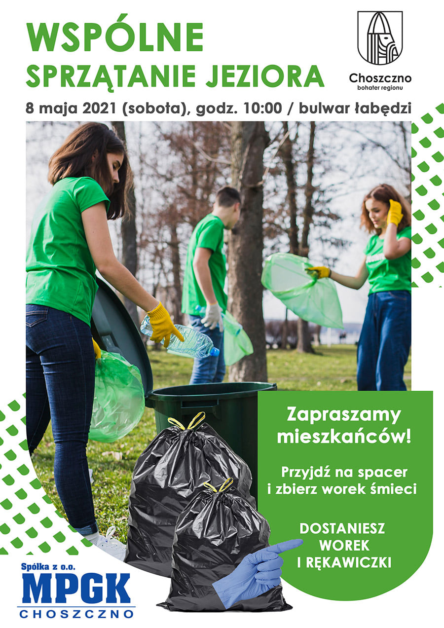 Plakat akcji sprzątania jeziora