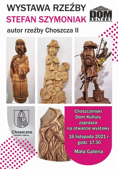 Wystawa rzeźby Stefana Szymoniaka. Autora rzeźby Choszcza II
