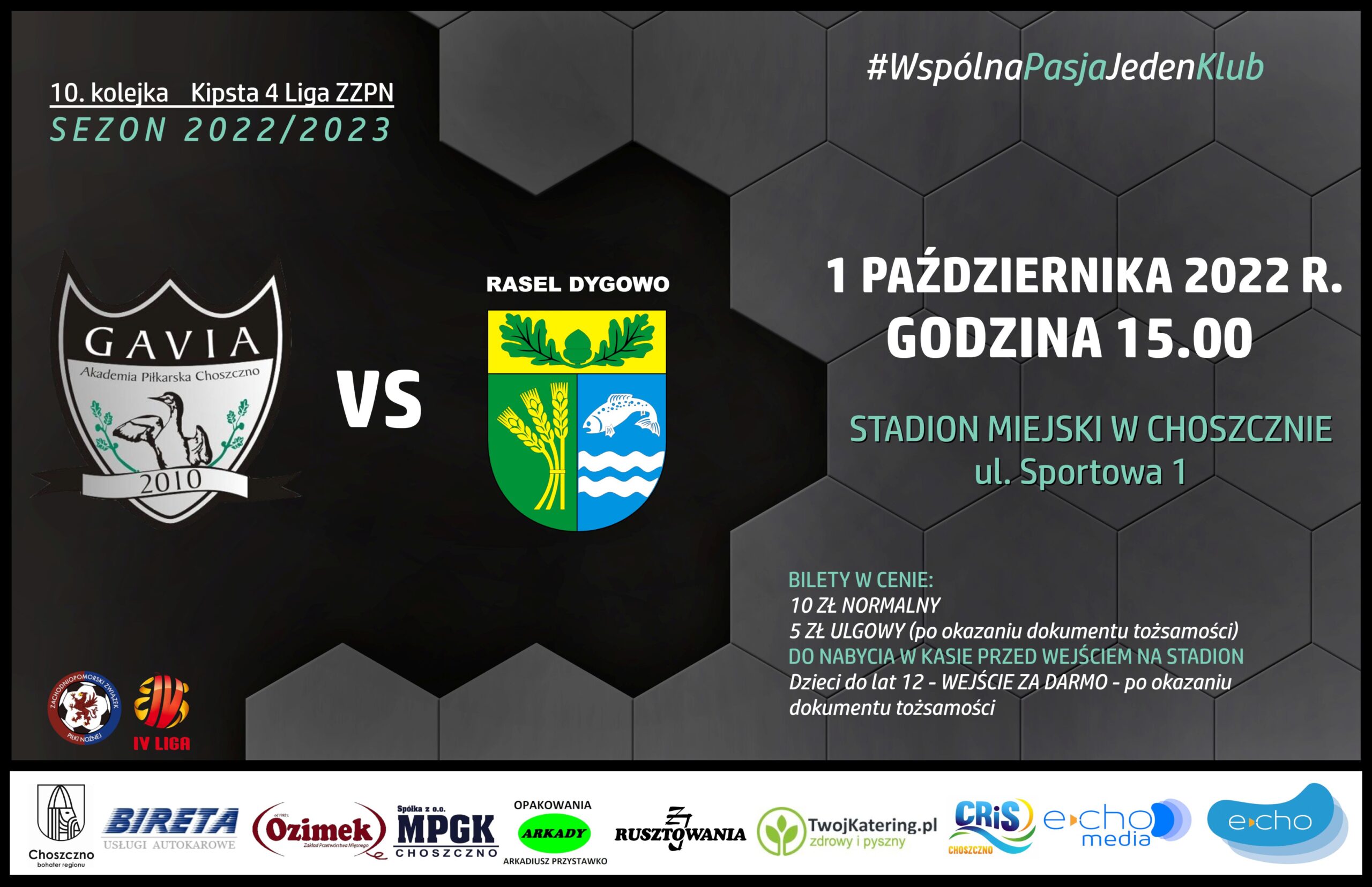 mecz piłkarski Gavia Choszczno - Rasel Dygowo