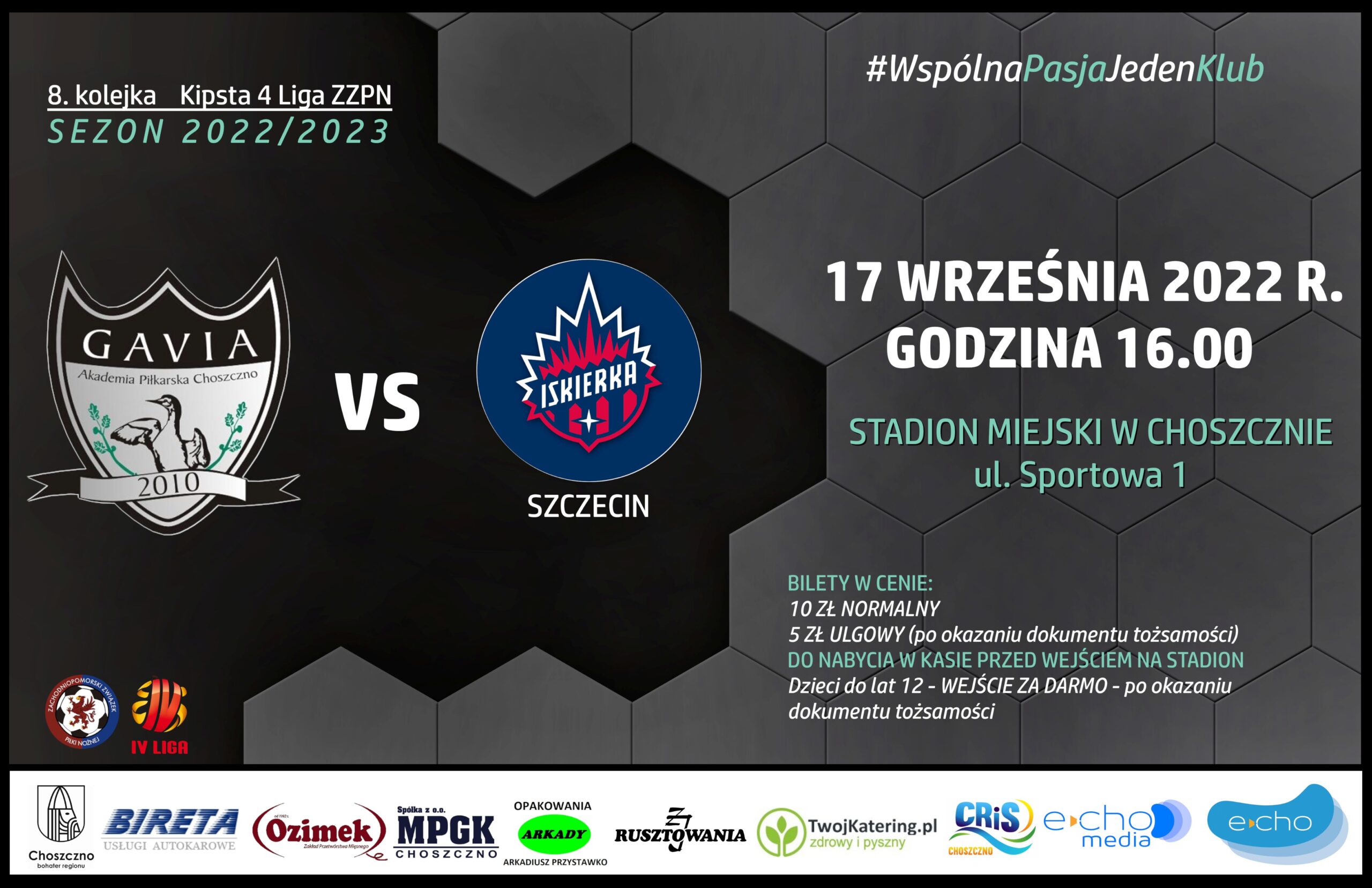 mecz piłkarski Gavia Choszczno - Iskierka Szczecin