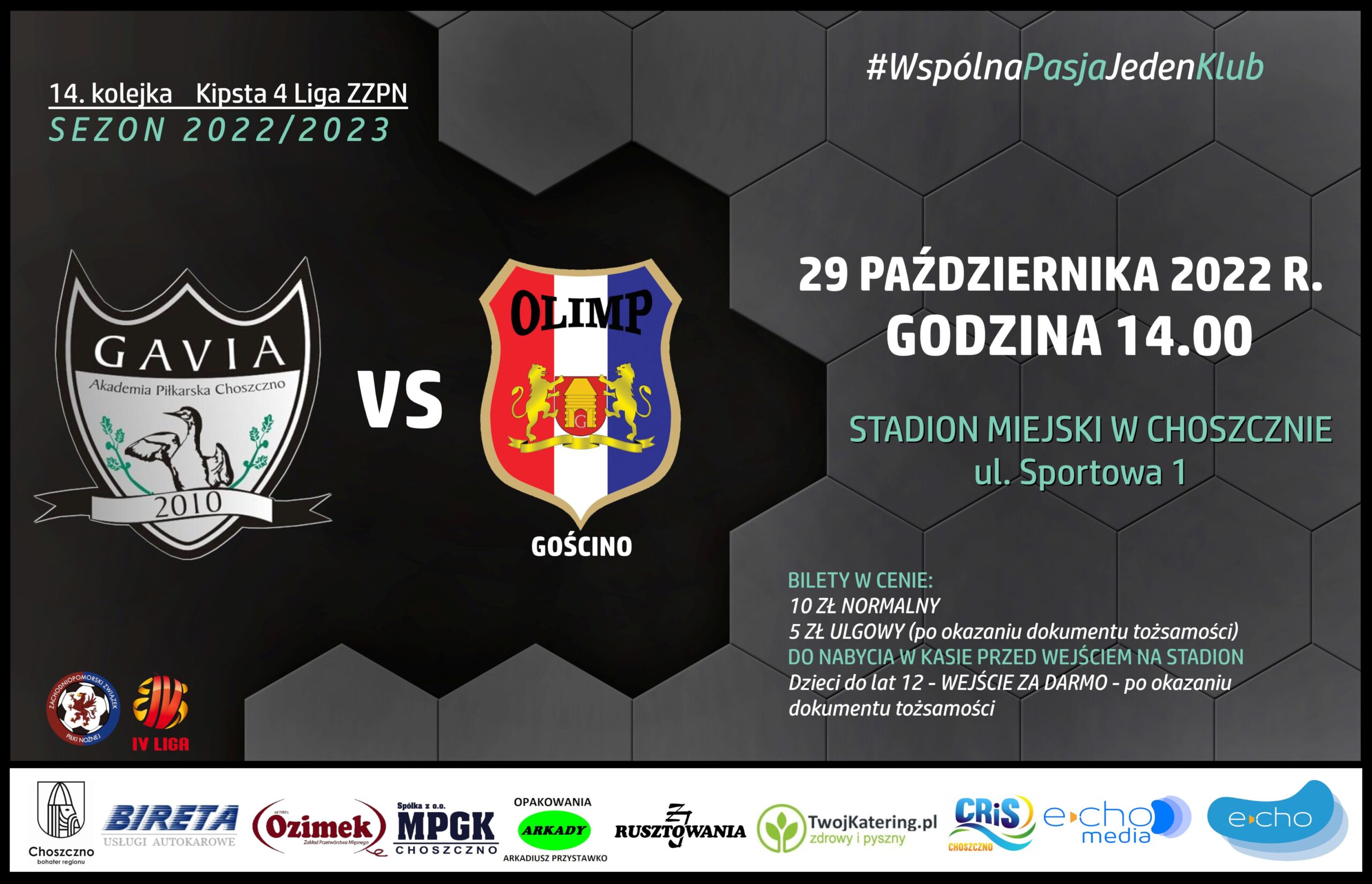 mecz piłkarski Gavia Choszczno - Olimp Gościno