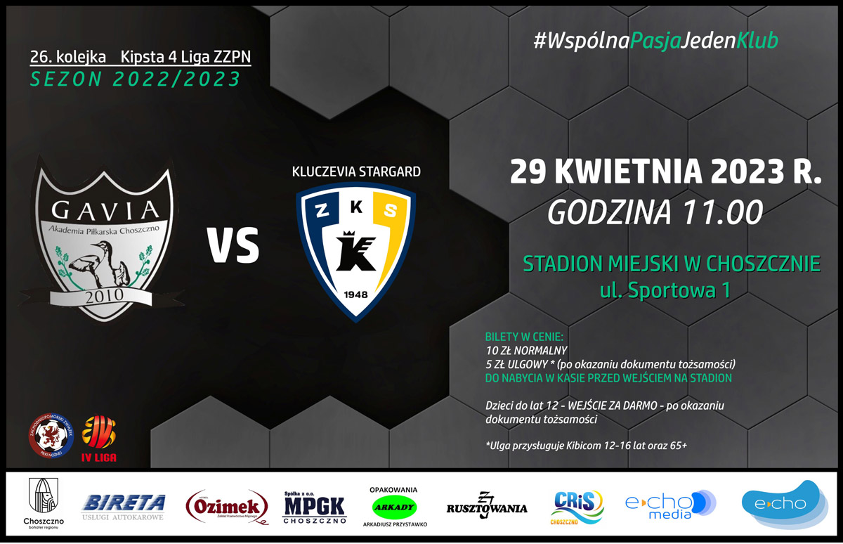 mecz piłkarski Gavia Choszczno – Koszaliński Klub Piłki Nożnej "Bałtyk" Koszalin